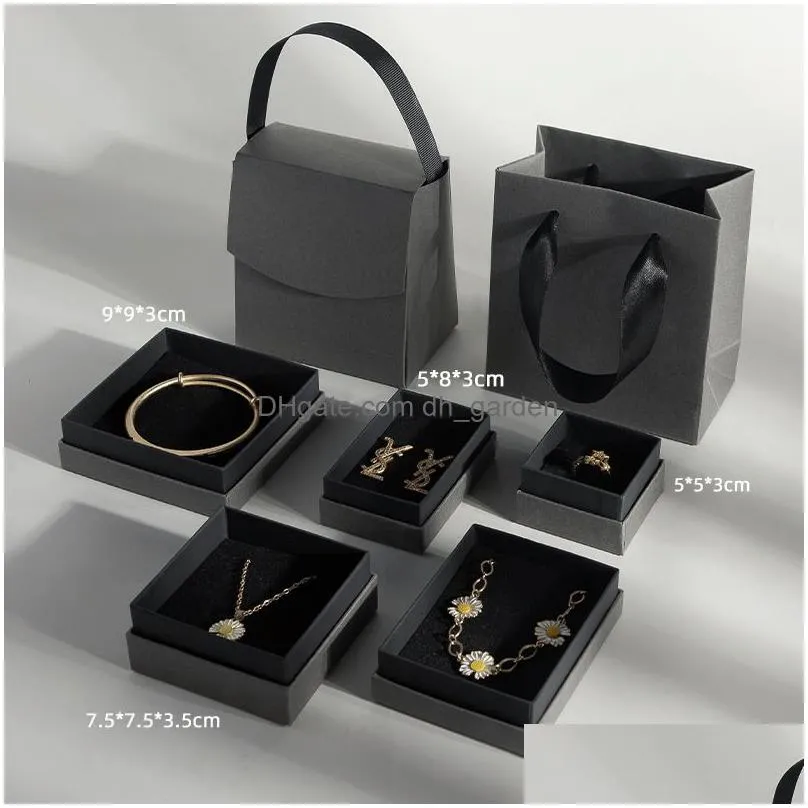 Jewelry Boxes Cardboard Paper Jewelry Boxes Necklace Bracelet Earrings Ring Storage Organizer Jewellry Gift Packaging Cases With Spong Dh7G5