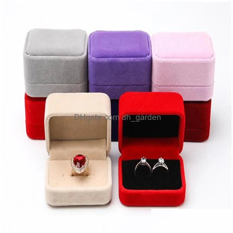 Jewelry Boxes Double Ring Box Earrings Jewelry Packaging Case Storage Gift Boxes Display Organizer For Engagement Wedding Christmas Dr Dhhxz