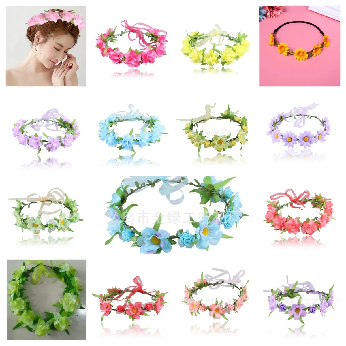 Headbands Flower Crown Wreath Bride Wedding Hair Accessories Gorgeous Headbands Braided Vine Headwear Garland Ornament For Drop Delive Otskh