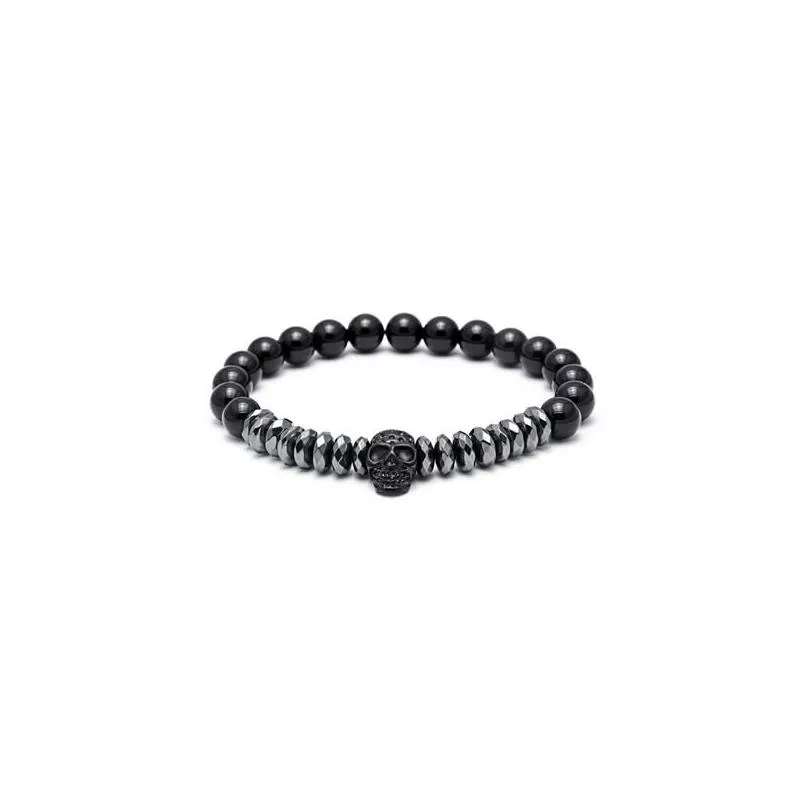 Charm Bracelets Mcllroy Bracelet Men/Skl/Steel/Stone/Beads/Luxury/Bracelets For Mens Crown Cz Zircon Man Homme Jewelry Valentine Gift Dh1Ru