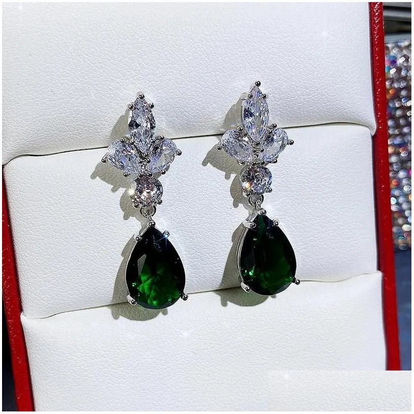 Dangle & Chandelier Dangle Earrings Chandelier Aesthetic For Female Shiny Cz Pendant Gorgeous Anniversary Gift Mom Luxury Women Jewelr Dhoza