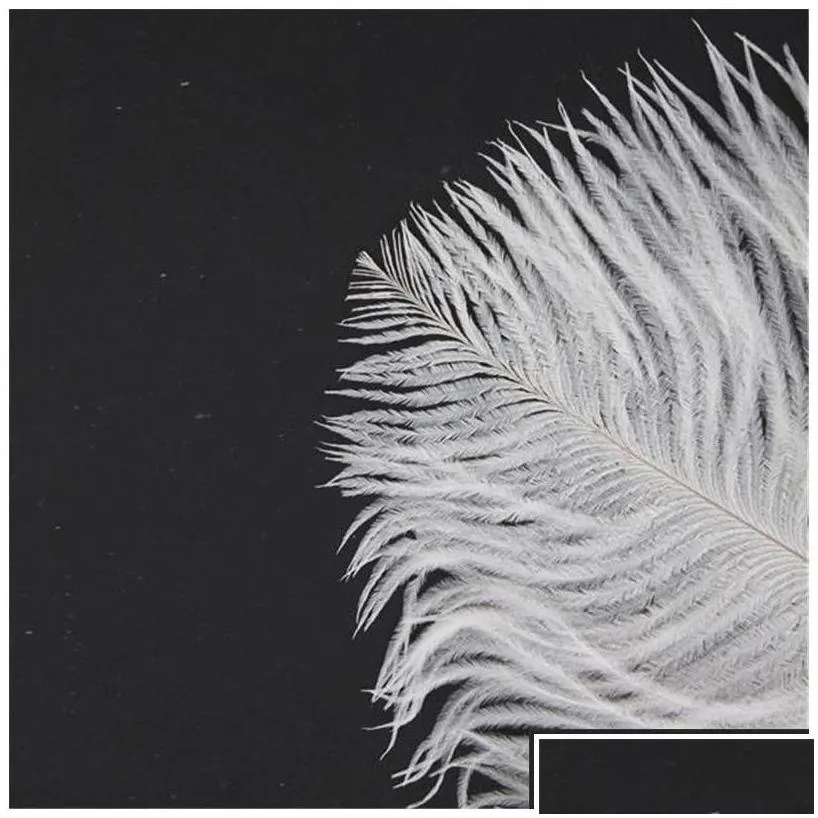 party decoration 10pcs white ostrich feather plume 20-25cm for centerpiece decor supply feative drop delivery home garden festive supp