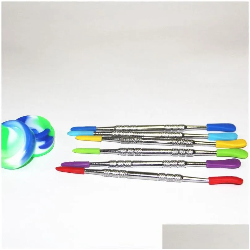 120mm dab tool craving spoon hand tools smoking pipes accessories cartoon badge smoke bong wax vapor cleaning dabber tools oil burner stir stick stainless