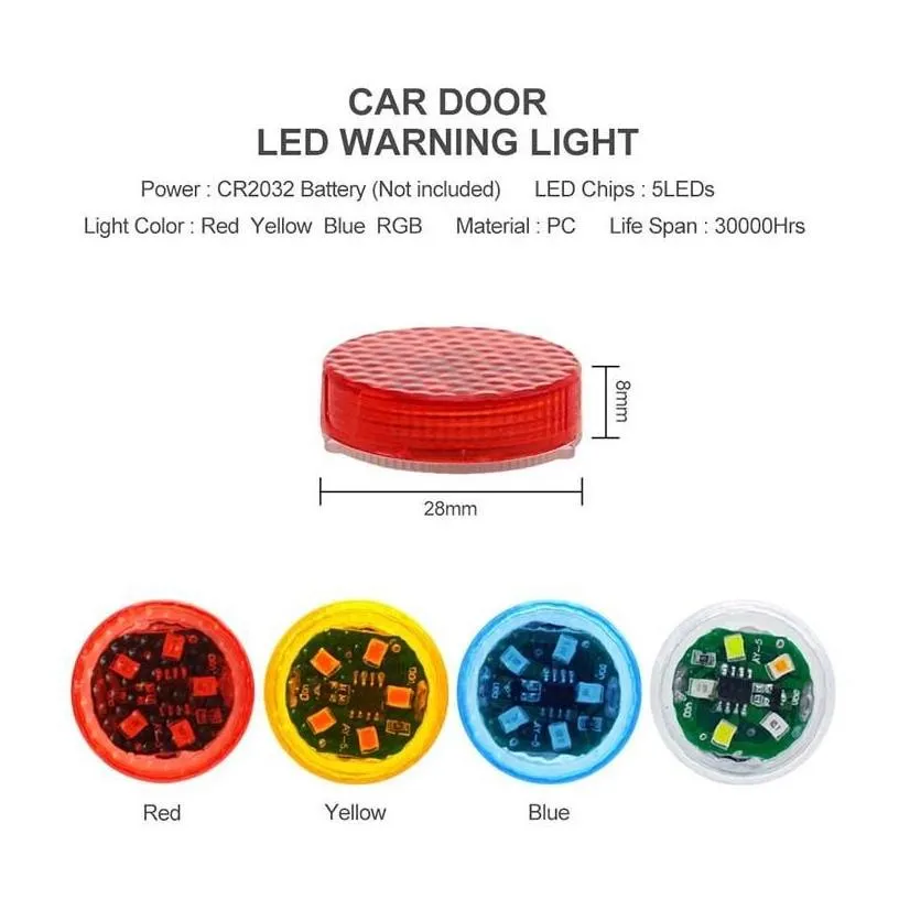 car emergency lights door warning light flashing led lamp strobe traffic lighting red cars doors anti collision magnetic control dro