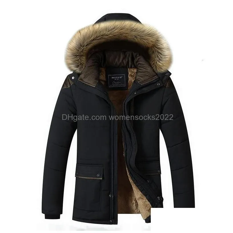 mens down parkas bontkraag capuchon men winter jas fashion warm wool liner man and winddicht male parka casaco m 5xl drop deliver