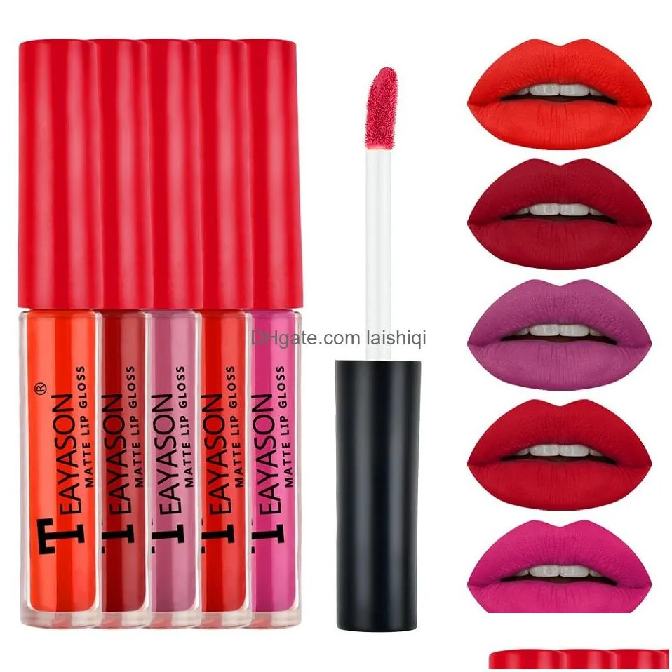 lipstick 5pcs/set sexy vampire lip stick matte waterproof lipsticks lips makeup cosmetics labiales matte