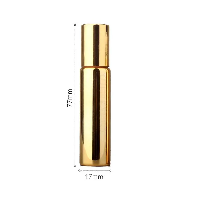 Packing Bottles Wholesale 10Ml Electroplated Glass Roller Bottles Per Bottle Press-Packed Travel Portable Shading Small Sample Drop De Dhcug