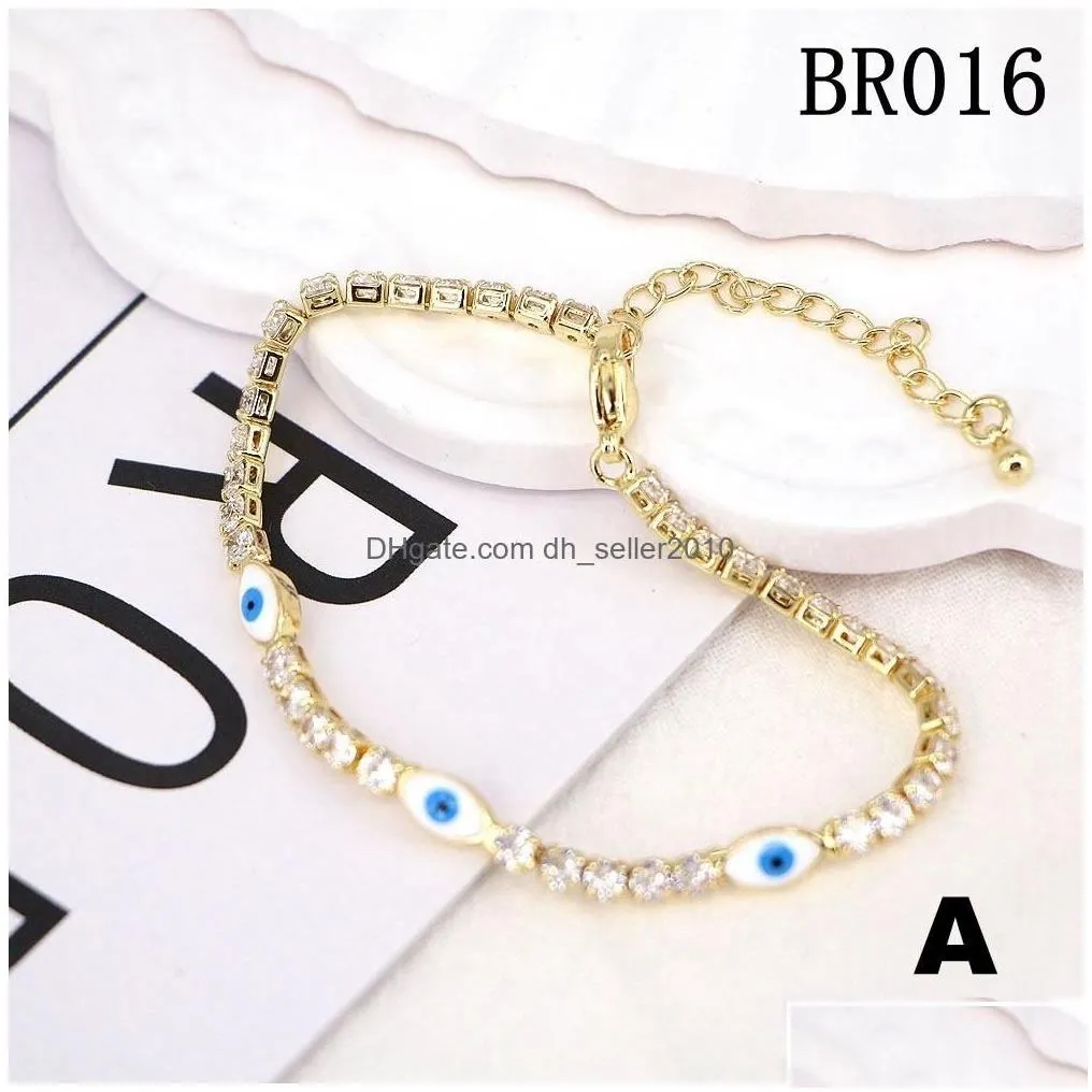 charm bracelets fashion jewelry enamel evil eye bracelets for women crystal zircon blue eyes chain bracelet drop delivery dhr0v