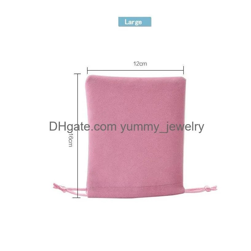 Jewelry Pouches, Bags New Veet Jewelry Dstring Cord Gift Bags Pink Ice Gray Dust Proof Cosmetic Storage Crafts Packaging Pouches For B Dhvtr