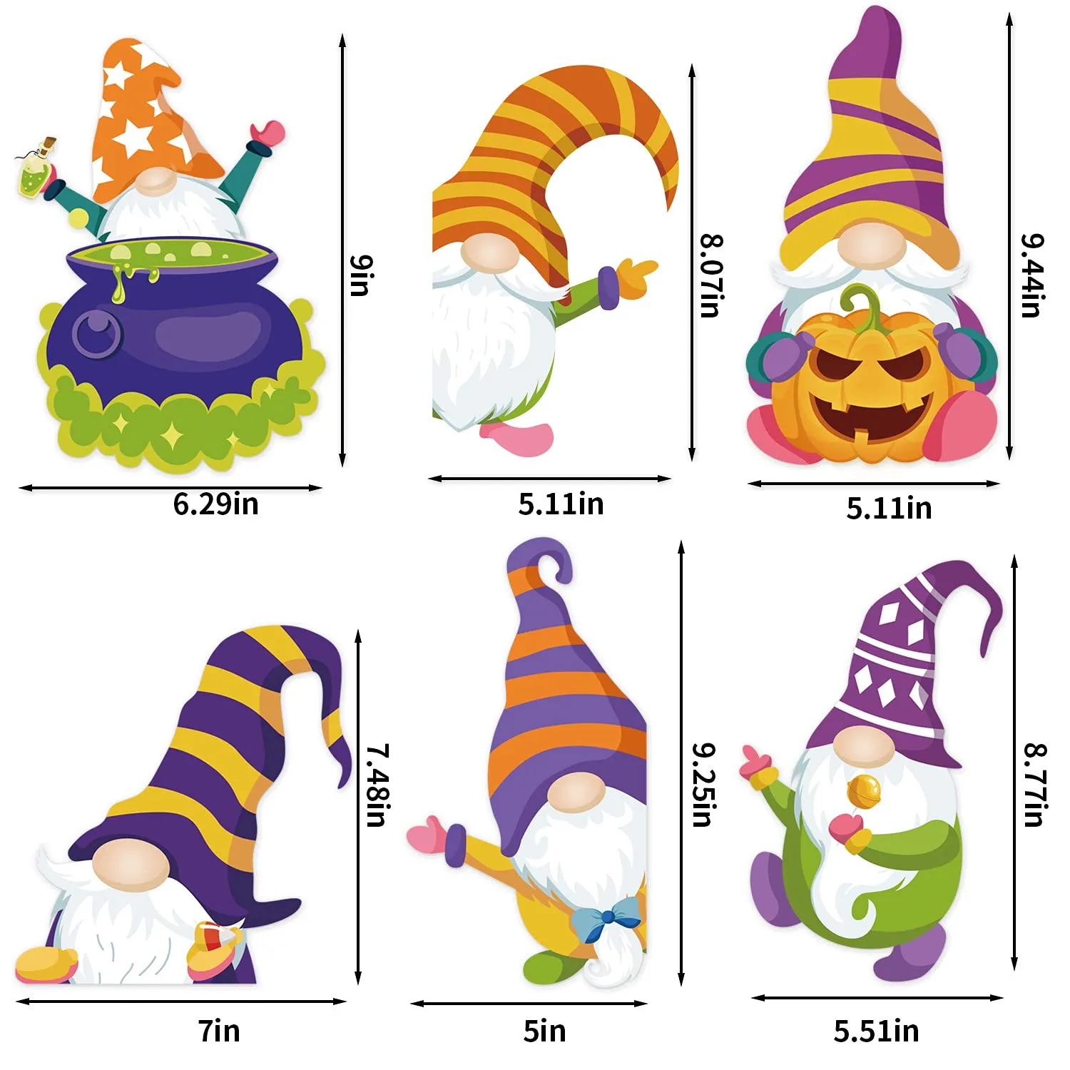 halloween gnome window clings decals decorations 8 sheets window stickers for halloween windows glass decorations