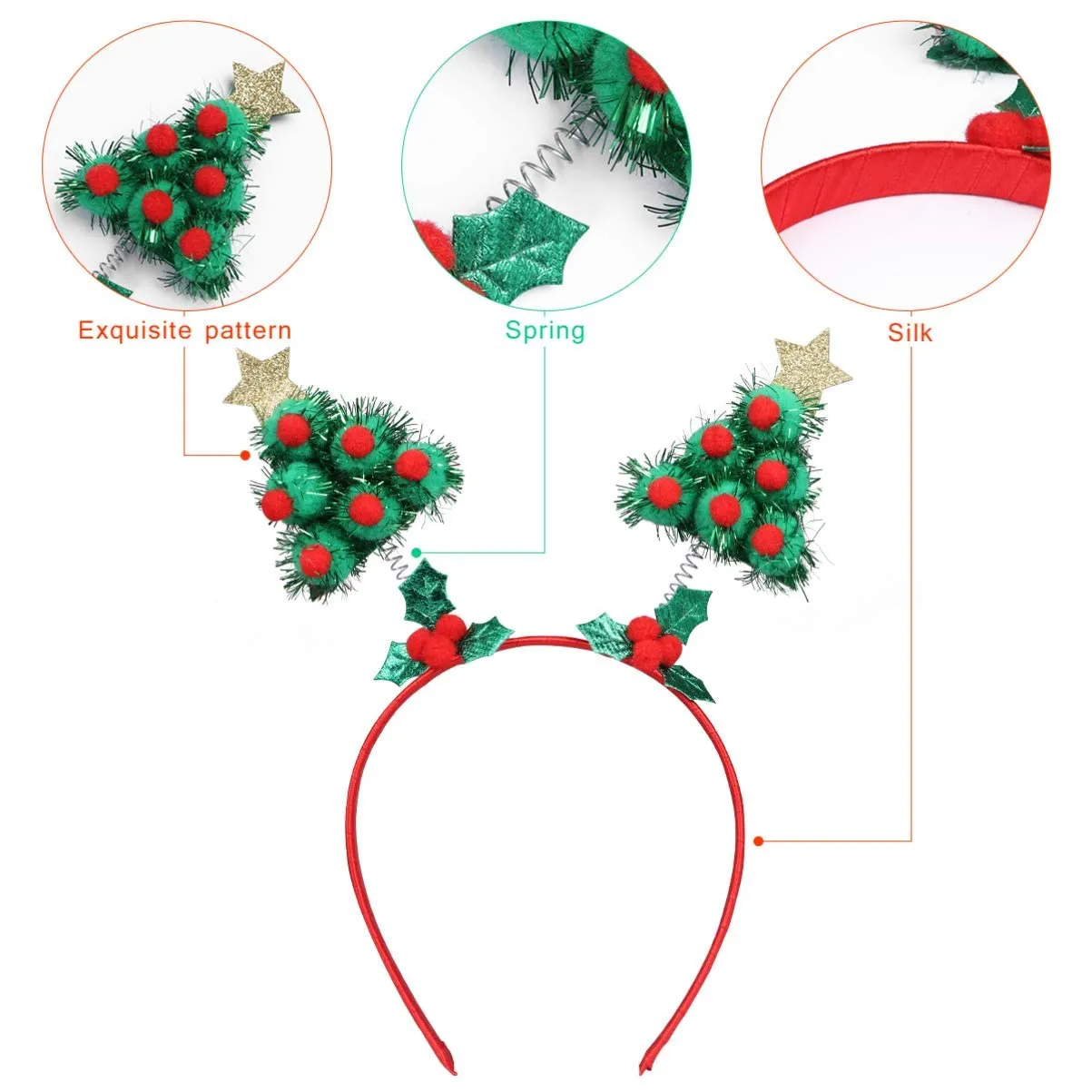 christmas headbands christmas tree fashion headband santa hat xmas bows headbands party hats holiday headbands christmas accessory