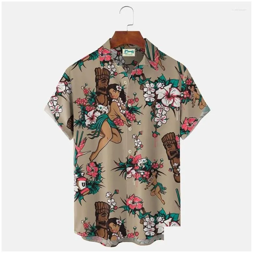 mens casual shirts summer shirt for hawaiian beach funny pattern print short sleeve daily imported clothing vacation oversized floral