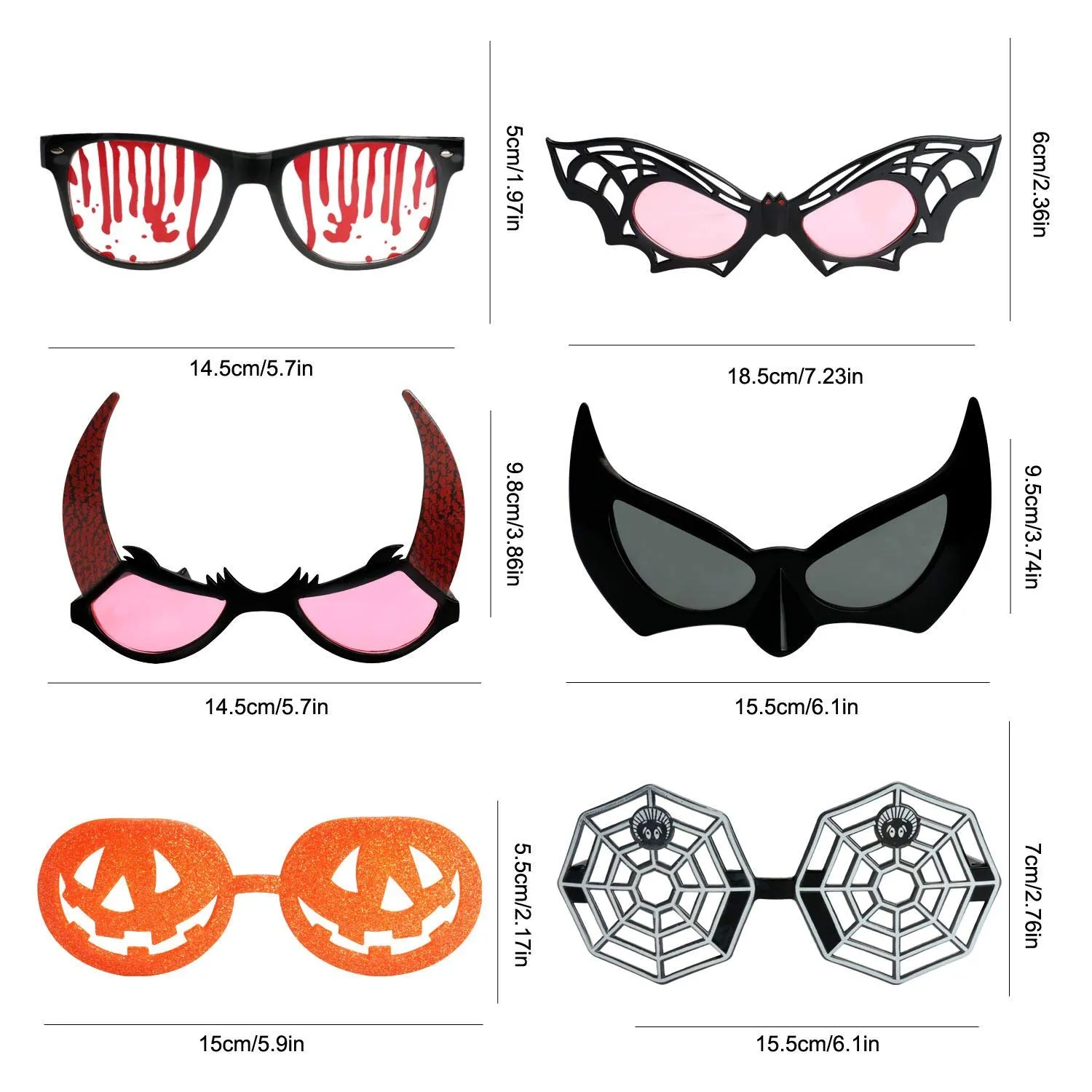 halloween glasses funny halloween party favors novelty pumpkin toys halloween cosplay props for kids pack of 6 glasses party supplies decoration