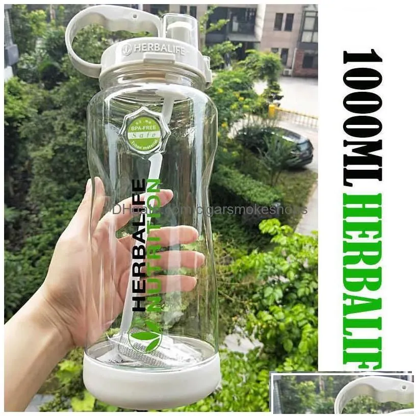 water bottles mti color 1000ml bpa gray rose red portable herbalife nutrition plastic sports hiking fitness st water bottle drop deliv