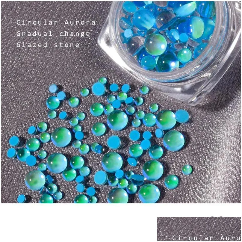 candy colors mixed size mermaid round glass crystal beads ab 3d nail art diy flatback acrylic stones decorations 220718