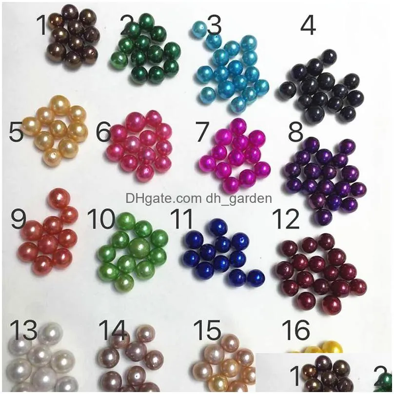 Pearl 30Pcs/Lot S With Round Edison Single Pearls Beads 9-12 Mm Mticolors Freshwater For Diy Gift Jewelry Vacuum-Packed Drop Delivery Dhldc