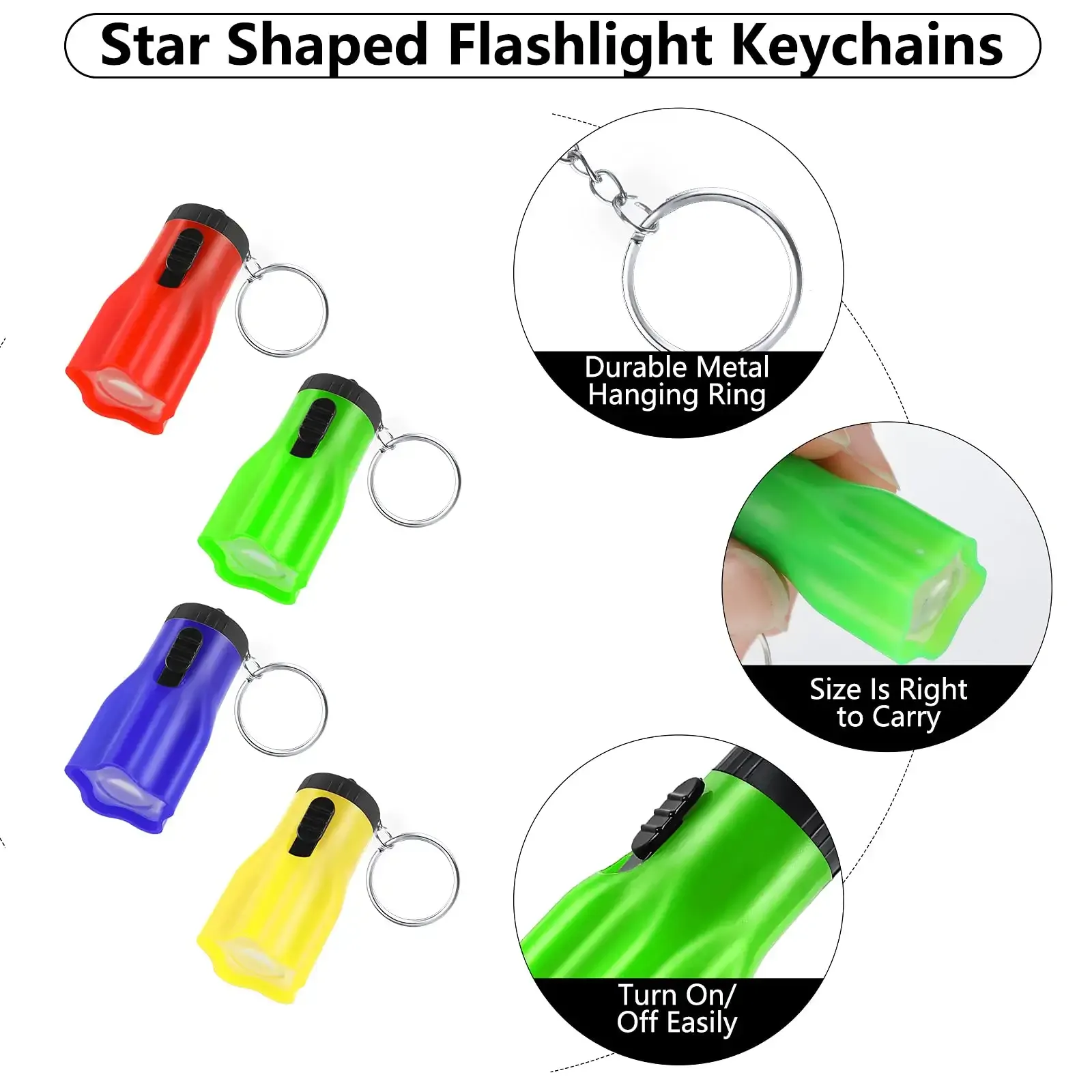 plastic toy flashlight star shaped flashlight keychains mini flashlight keychain led key chains for boys and girls birthday party favors goodie bag fillers random colors