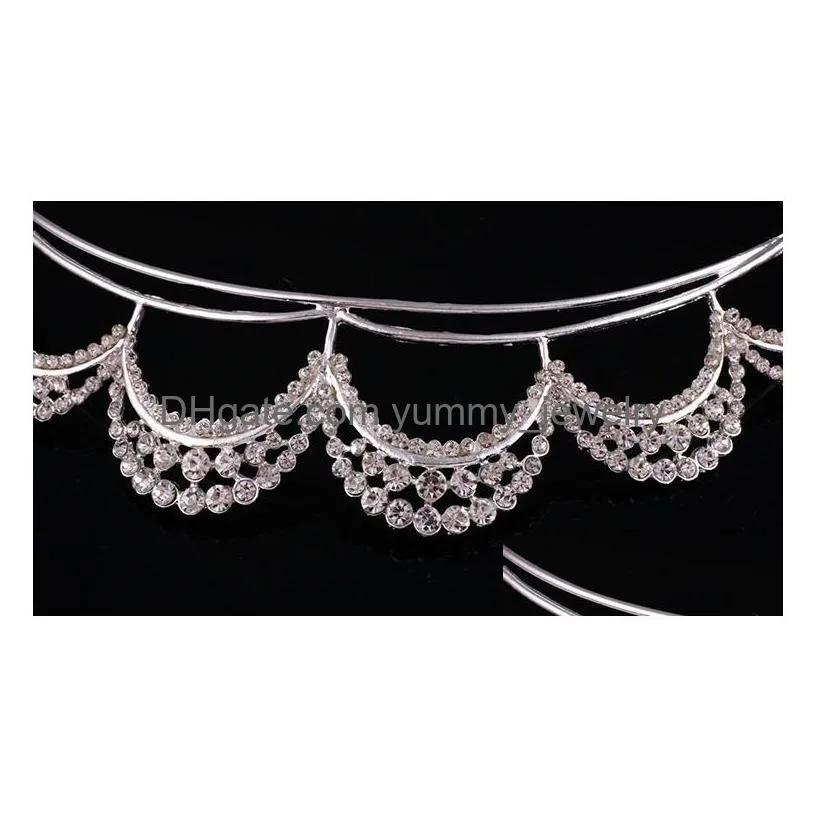 Tiaras Crystal Diamond Tiaras Accessories For Wedding Party Stunning Fine Bridal Comb Jewelry Fashion Hair Drop Delivery Jewelry Hairj Dhfwz