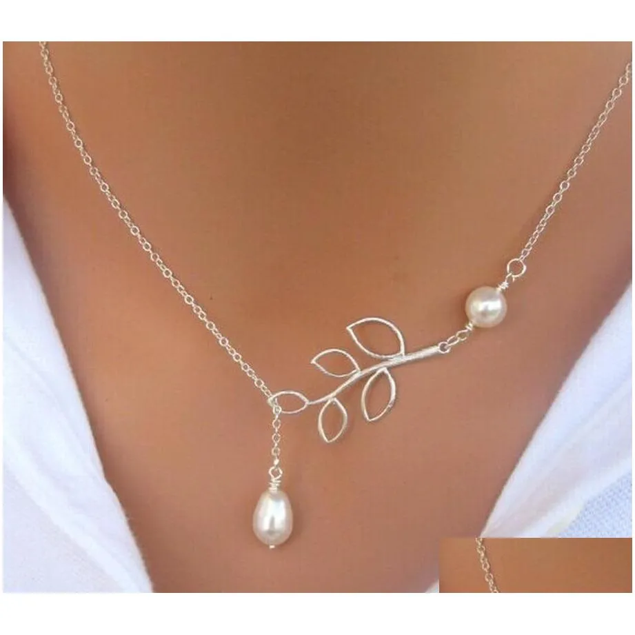 Pendant Necklaces New Punk Minimalist Infinity Luck Pearl Leaf Pendants Necklaces Drop Delivery Jewelry Necklaces Pendants Dhras