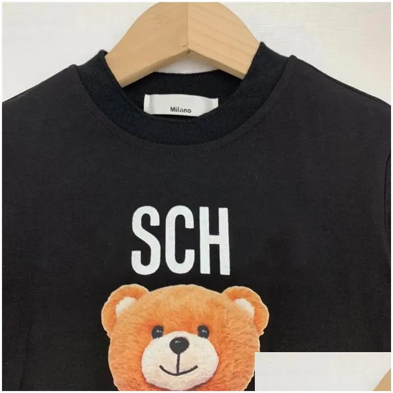 kid clothing bear pattern boys girls tracksuit summer short sleeve top tees and shorts sets luxury designer tshirts kids sportsuits