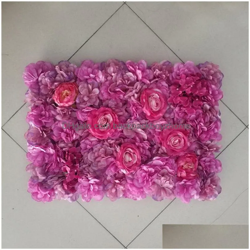 decorative flowers wreaths artificial flower wall panels 16 x 24 mat silk rose for backdrop wedding decorationdecorative