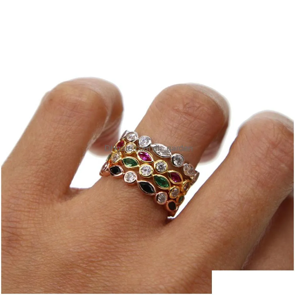 top quality fashion classical cz wedding ring rose gold color aaa cubic zirconia crystals rings whole