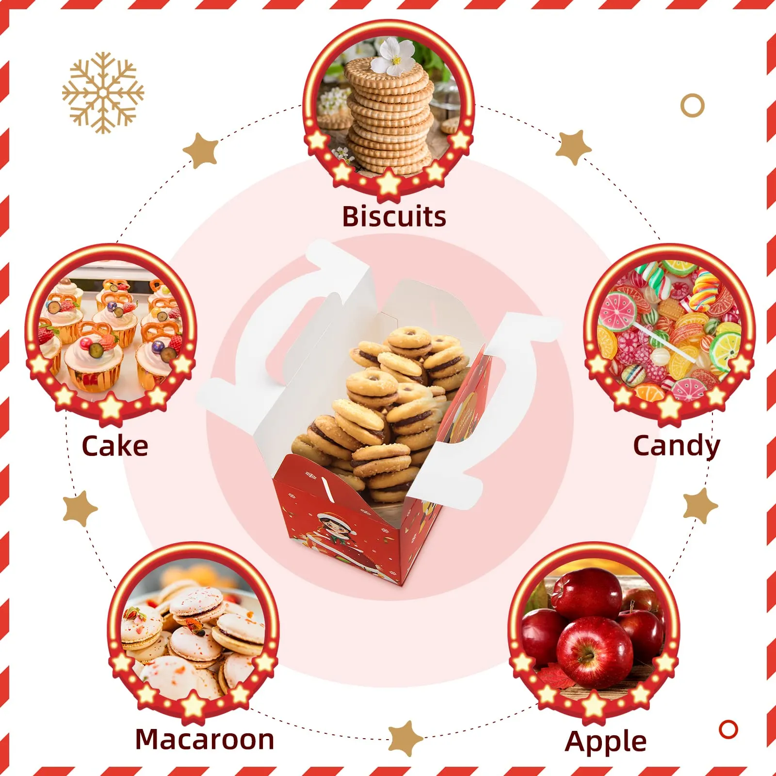 christmas gift boxes gable box for candy xmas cookie boxes with handles christmas bakery boxes for gifts paper treat box for holiday gift wrapping school classroom party favor