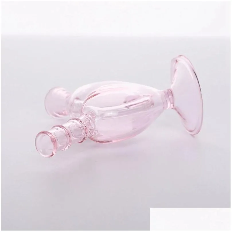 cool colorful pink purple pyrex thick glass pipes bubbler filter portable heart dry herb tobacco preroll rolling cigarette cigar bong holder waterpipe love