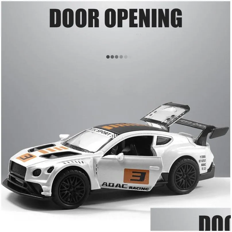 Diecast Model Cars Diecast Model Car 1/36 Porsche 911 Gtr Alloy Diecasts Toy Models Metal Vehiclesdouble Door Pl Back Collectable Toys Dhi8A