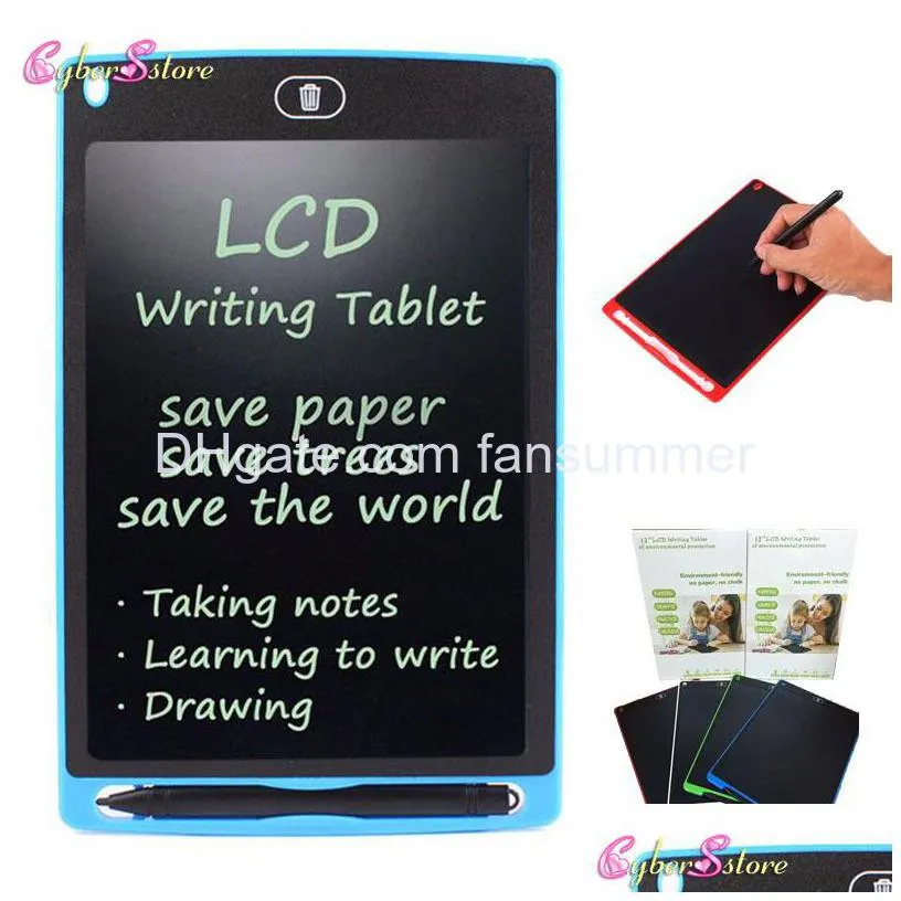 lcd writing drawing with stylus tablet 8.5 electronic writing tablet digital drawing board pad for kids office retail package