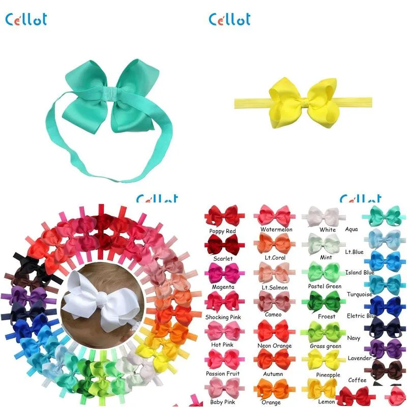 Hair Accessories 30 Pcs Colors 4 5 Inches Grosgrain Ribbon Baby Girls Hair Bows Headbands For Infants Born And Toddlers 220720 Drop De Dhdgx