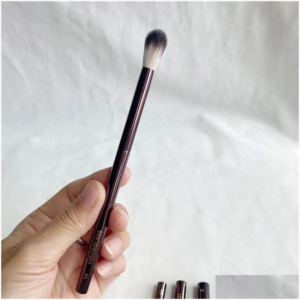 hourglass eye makeup brushes set luxury eyeshadow blending shaping contouring highlighting smudge brow concealer liner cosmetics brushes tools metal soft