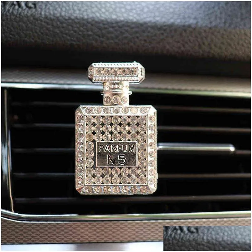 decorations diamond perfume bottle decor for vent clip air freshener in auto interior decoration aroma diffuser car accessories 0919