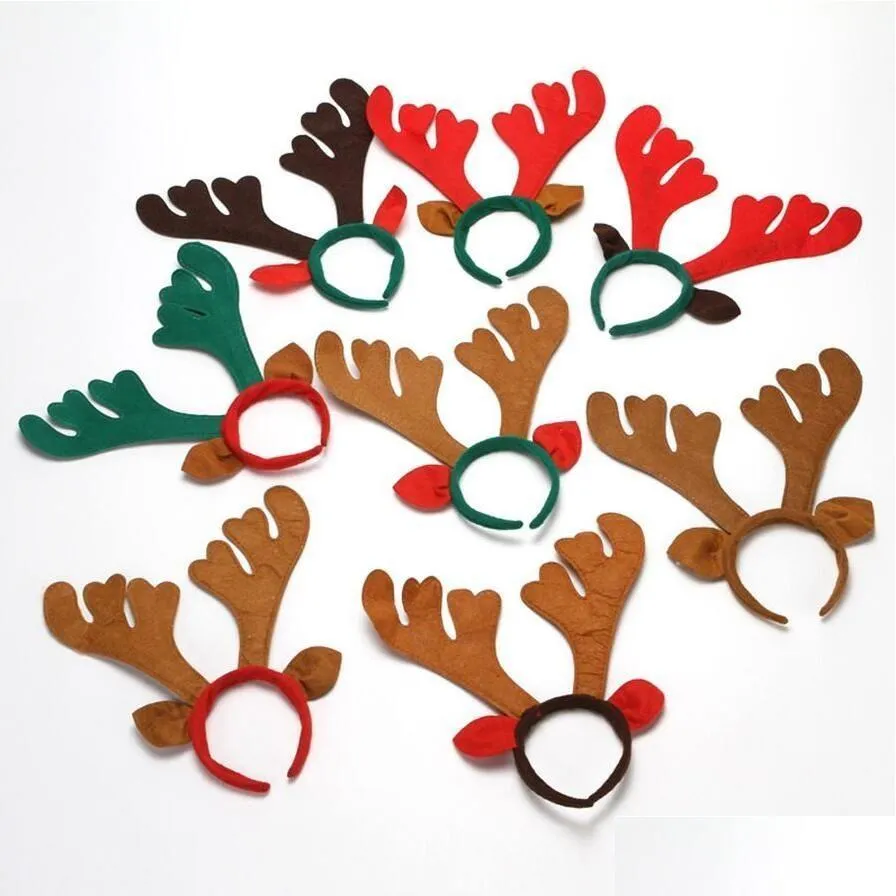 christmas head buckle elk hair hoop reindeer antler headband deer horn kids adults hair accessory party festival decor