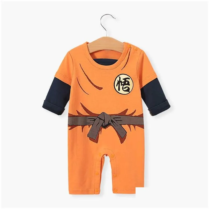  born baby boy clothes romper 100% cotton dragon dbz ball z overalls halloween costume infant jumpsuits long sleeve clothing