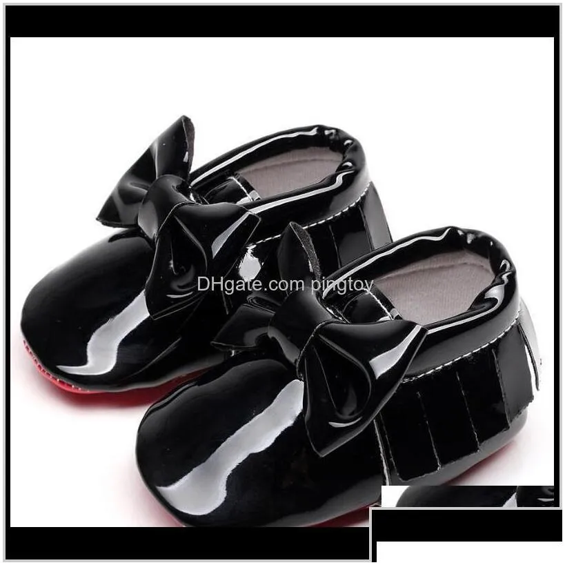 Shoes Baby Kids Maternitypatent Pu Leather Tassel Baby Moasins Big Bowknot  First Walkers For 024M Boys Girls Toddlers