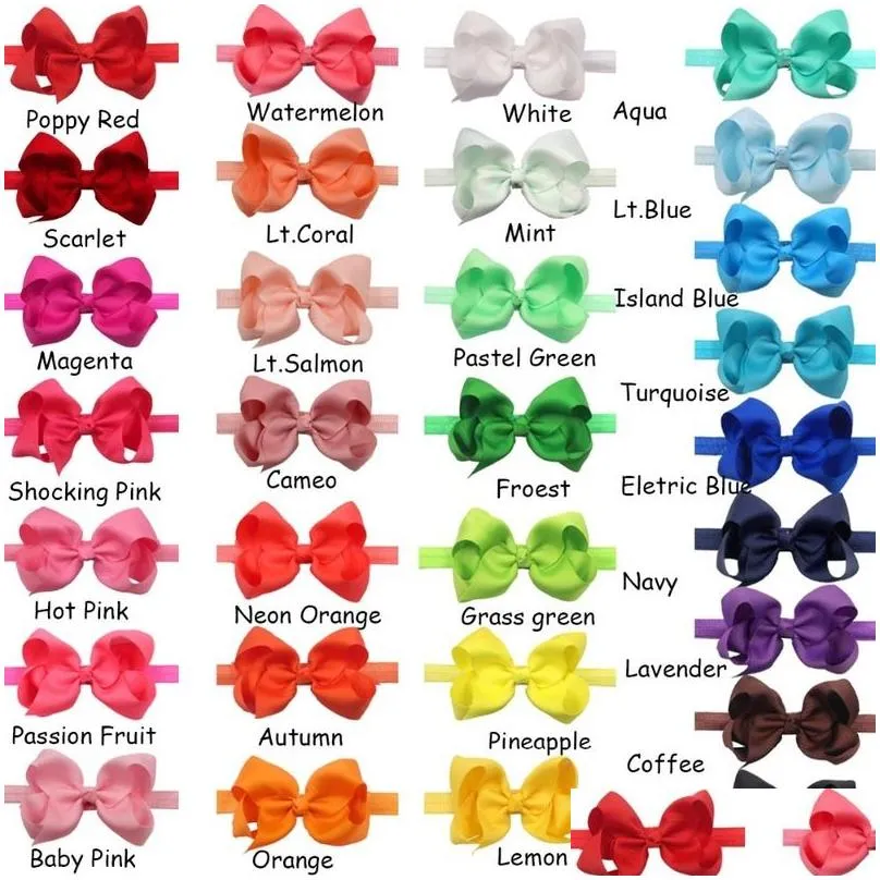 Hair Accessories 30 Pcs Colors 4 5 Inches Grosgrain Ribbon Baby Girls Hair Bows Headbands For Infants Born And Toddlers 220720 Drop De Dhdgx