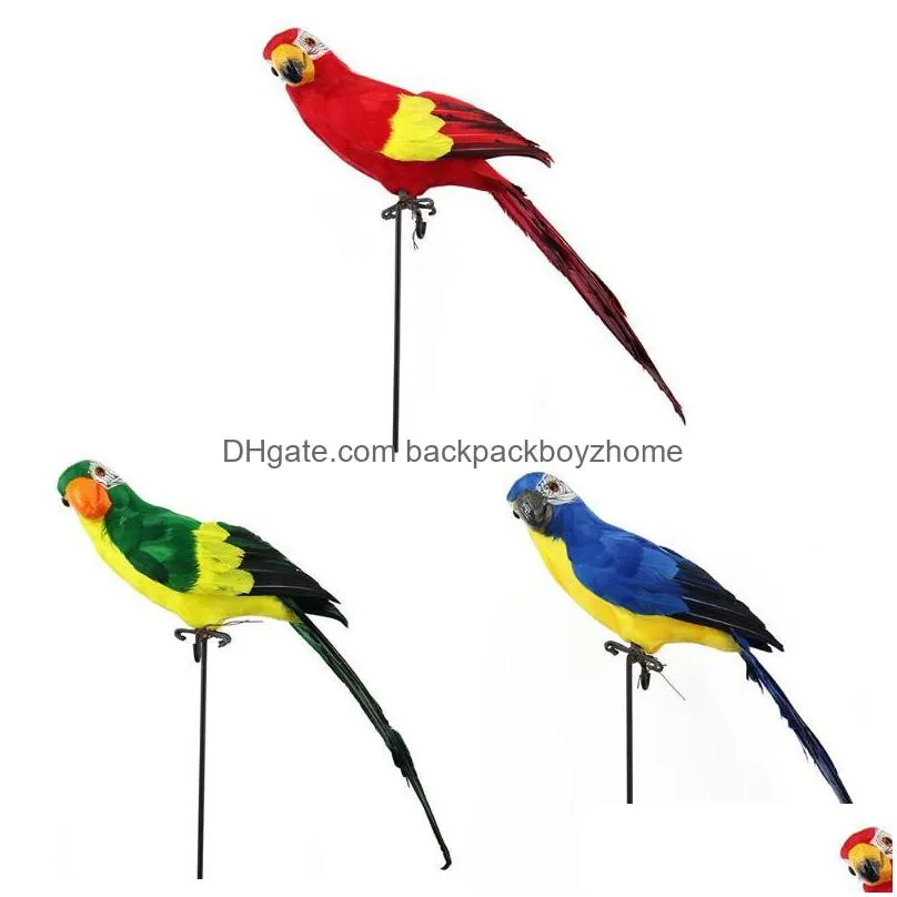 garden decorations 60cm large simulation parrot ornament handmade bird foam feather lawn figurine animal prop decoration