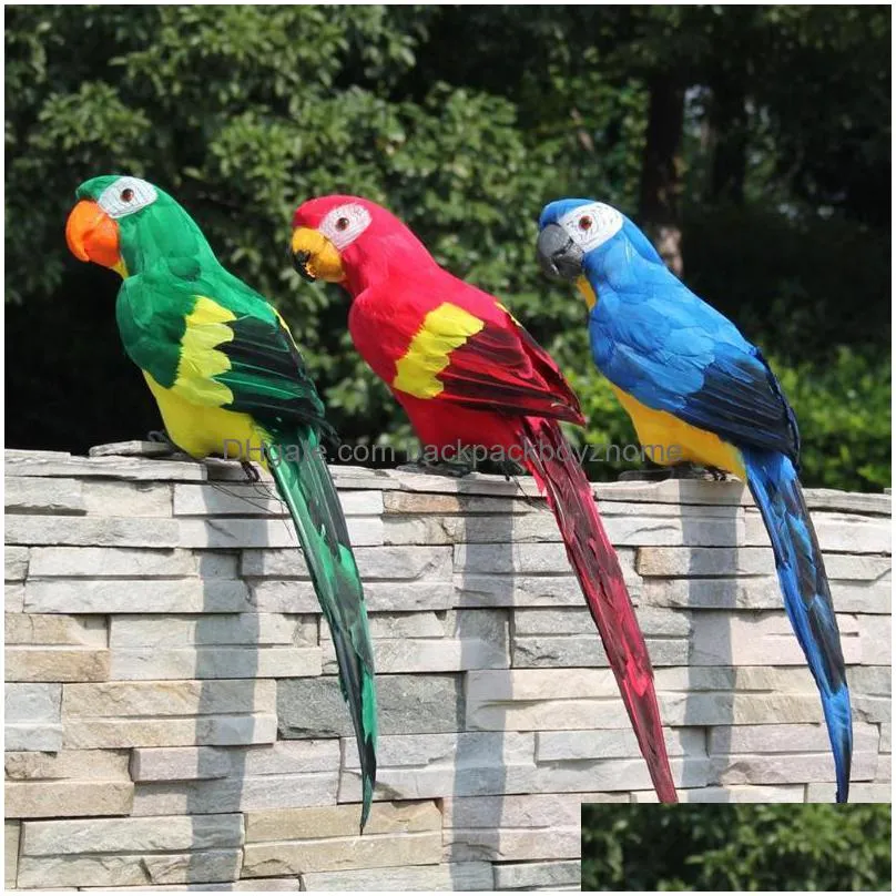 garden decorations 60cm large simulation parrot ornament handmade bird foam feather lawn figurine animal prop decoration