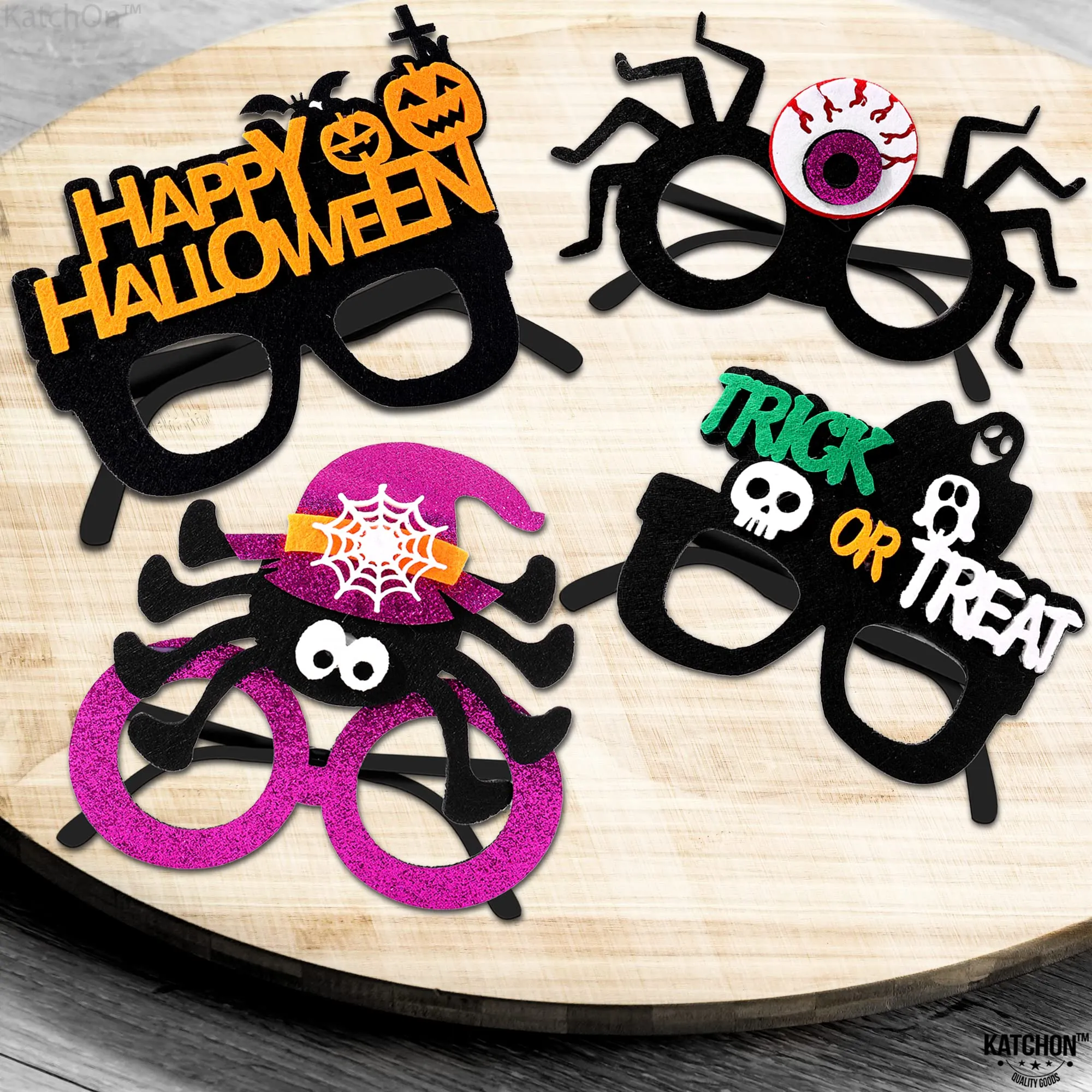 felt spooky halloween glasses pack of 6 plastic halloween eyeglasses halloween party decorations halloween photo booth props halloween decorations cosplay halloween party glasses for kids