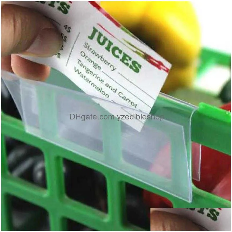 wholesale 10 8 6cmx4 2cm clear plastic pvc tag sign label display clip holder for supermarket store wood glass shelf fitting