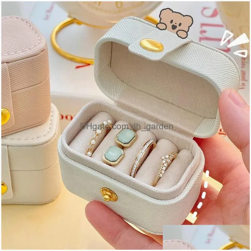 Jewelry Boxes Portable Mini Jewelry Box Ring Organizer Earrings Storage Case Packaging Earring Holder Gifts Drop Delivery Jewelry Jewe Dhkau