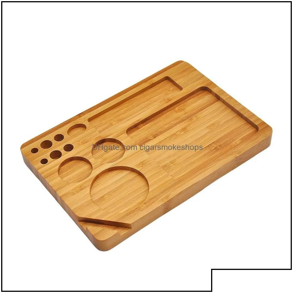 other smoking accessories household sundries home garden bamboo mtifunctional tobacco rolling tray roll paper trays herb grinder storage