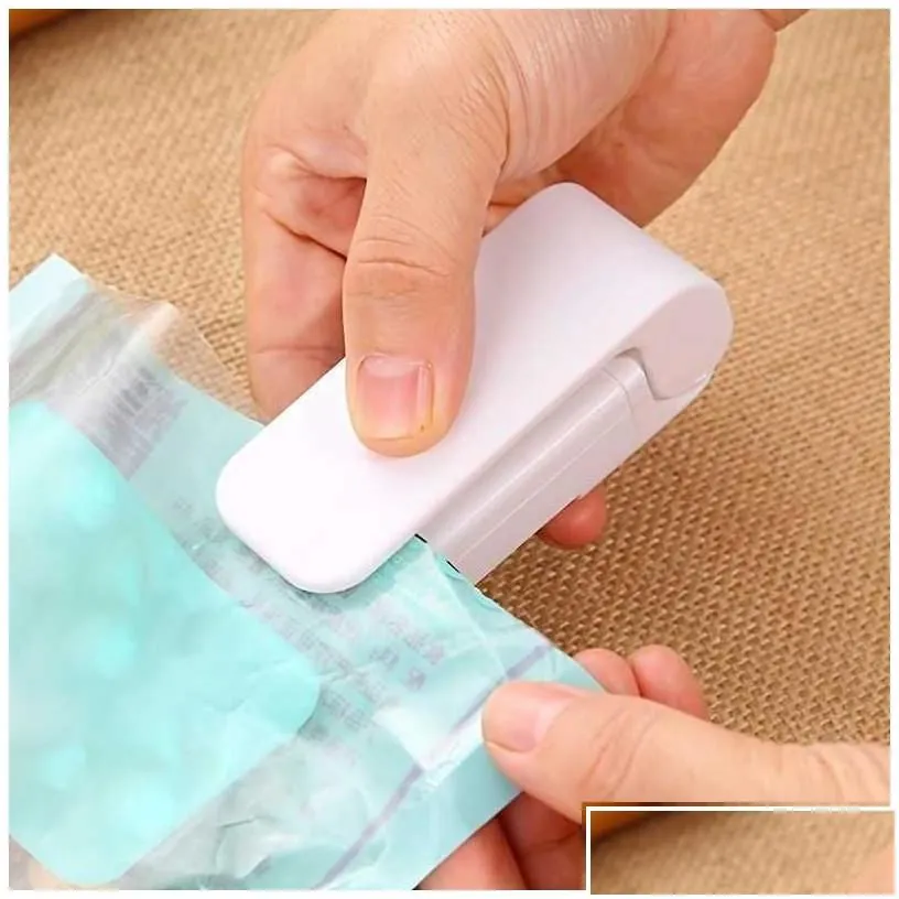 bag clips 1pc portable heat sealer plastic package storage clip mini sealing hine handy sticker seal without battery drop delivery h