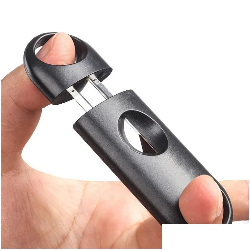 cigar scissors stainless steel v-blade cigar cutter metal cut devices tools smoking accessories plastic 2 colors
