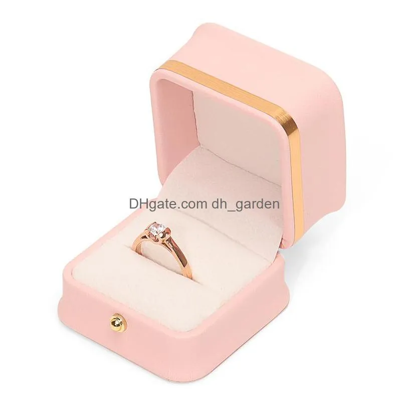 Jewelry Boxes Jewelry Box Pu Leather Necklace Ring Storage Organizer Bracelet Pendant Case Travel Holder For Proposal Wedding Annivers Dhmeq
