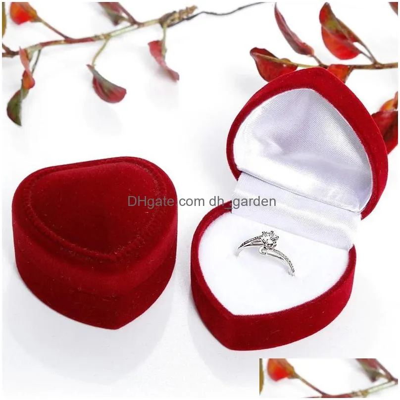 Jewelry Boxes Jewelry Gift Box Case Heart Shaped Ring Gifts Boxes Veet Earrings Organizer Cases Display Package Drop Delivery Jewelry Dhwci