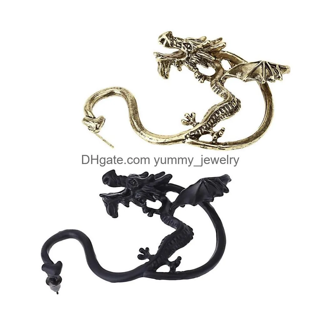 Ear Cuff Vintage Gothic Personalized Dragon Ear Cuff For Women Punk Retro Clip On Earrings Fashion Jewelry Gift In Bk Drop Delivery Je Dhwpy