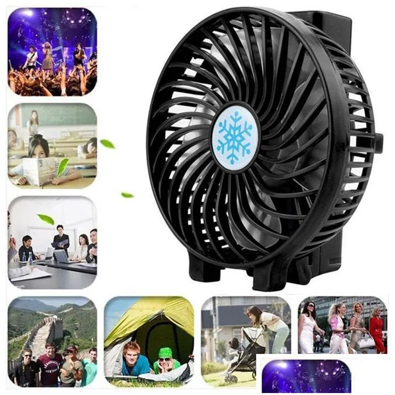 Other Arts And Crafts Portable Usb Battery Fan Foldable Air Conditioning Fans Cooler Mini Operated Hand Held Cooling Drop Delivery Hom Dhhon