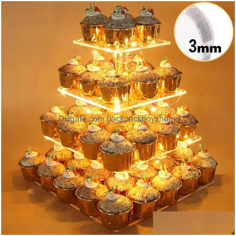 Anime Theme 3-Tier Cupcake Stand Set (2 Pack) - Tiered Serving Tray For Birthday Parties, Baby Showers, Weddings
